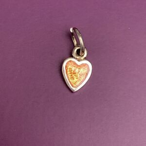 .925 Pink Heart Vintage Sterling Silver Jewelry Charm #valentine #vintage #heart